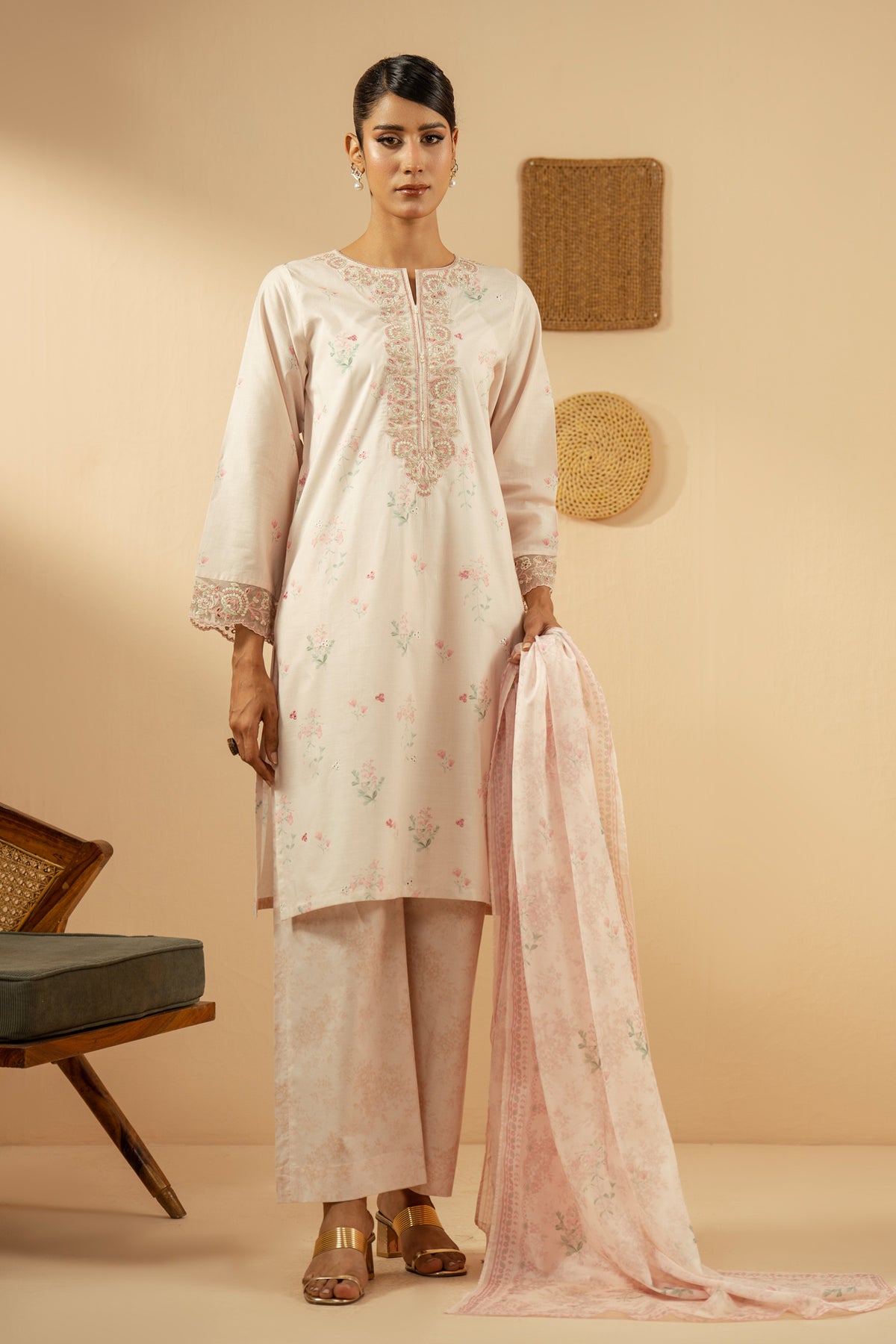 SLUB STITCHED 3 PIECE SUIT