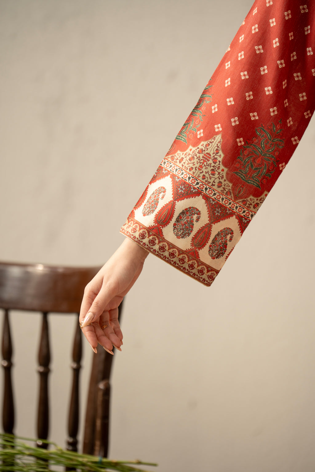 PRINTED CAMBRIC ZARI STITCHED 3 PIECE SUIT