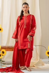 STITCHED EMBROIDERED CAMBRIC SUIT