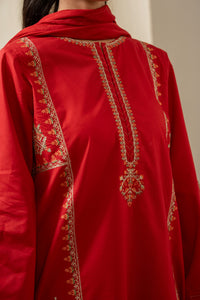 STITCHED EMBROIDERED CAMBRIC SUIT
