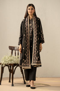 PRINTED SLUB LAWN STITCHED 3 PIECE SUIT