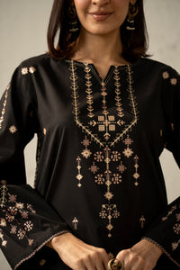 PRINTED SLUB LAWN STITCHED 3 PIECE SUIT