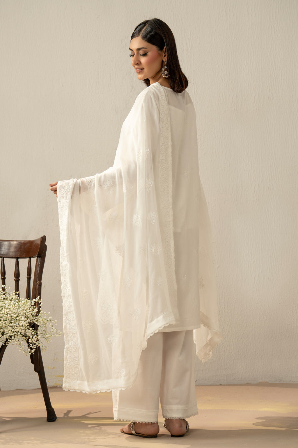 EMBROIDERED CHIKANKARI LAWN STITCHED 3 PIECE SUIT