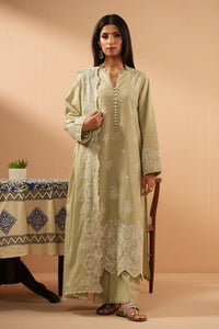 EMBROIDERED CHIKANKARI UNSTITCHED 3 PIECE SUIT