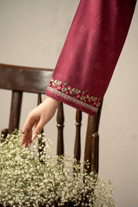 EMBROIDERED RAW SILK STITCHED 3 PIECE SUIT