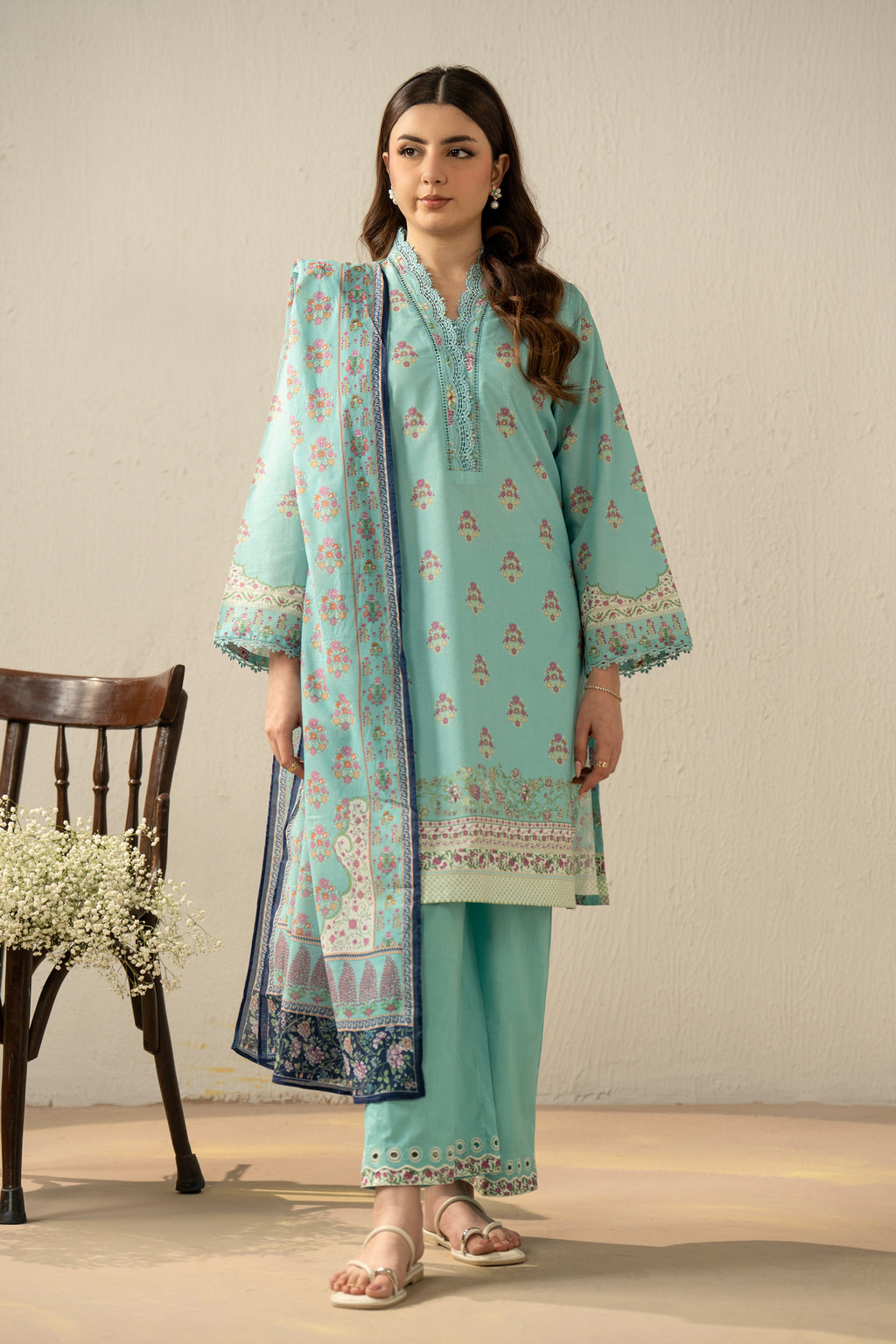 EMBROIDERED LAWN STITCHED 3 PIECE SUIT