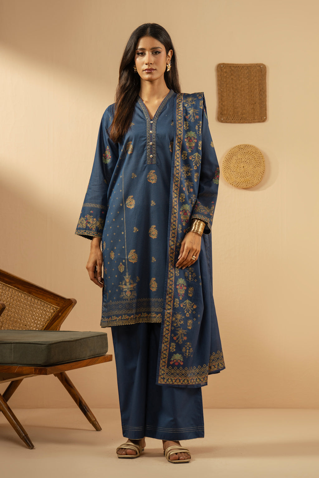 PRINTED MYSURI LAWN STITCHED 3 PIECE SUIT