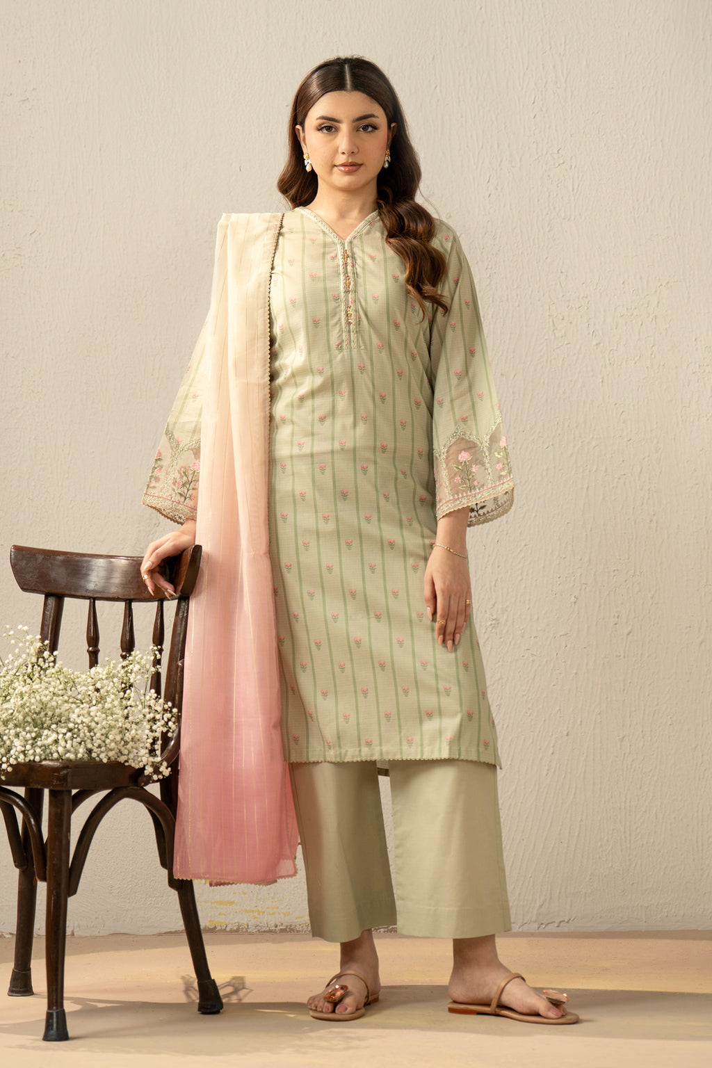 EMBROIDERED MYSURI LAWN STITCHED 3 PIECE SUIT