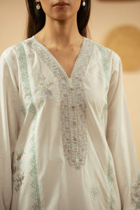 EMBROIDERED CAMBRIC STITCHED 3 PIECE SUIT