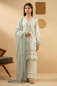EMBROIDERED CAMBRIC STITCHED 3 PIECE SUIT