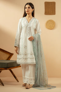 EMBROIDERED CAMBRIC STITCHED 3 PIECE SUIT