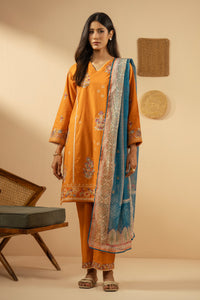 EMBROIDERED CAMBRIC STITCHED 3 PIECE SUIT