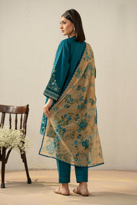 EMBROIDERED CAMBRIC STITCHED 3 PIECE SUIT