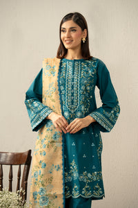 EMBROIDERED CAMBRIC STITCHED 3 PIECE SUIT
