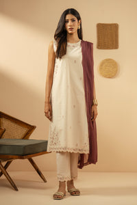 EMBROIDERED SLUB LAWN STITCHED 3 PIECE SUIT