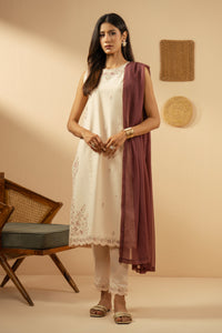 EMBROIDERED SLUB LAWN STITCHED 3 PIECE SUIT