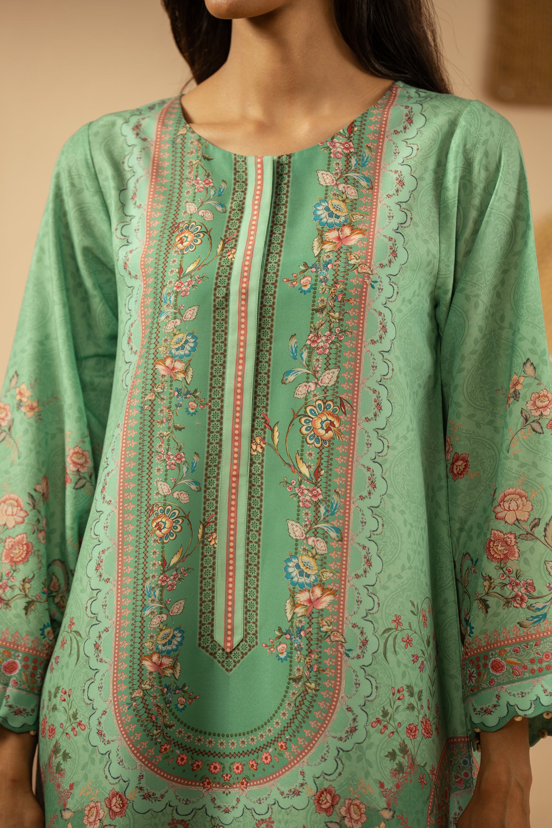 PRINTED POLY CAMBRIC STITCHED 3 PIECE SUIT