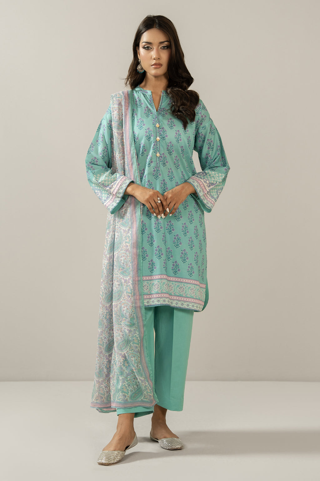 PRINTED LAWN STITCHED 3 PIECE SUIT