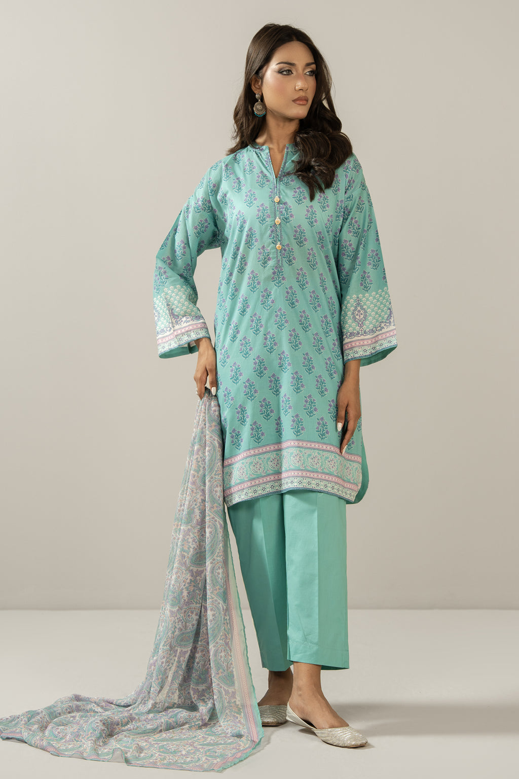 PRINTED LAWN STITCHED 3 PIECE SUIT