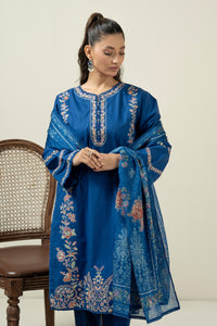 EMBROIDERED CAMBRIC STITCHED 3 PIECE SUIT