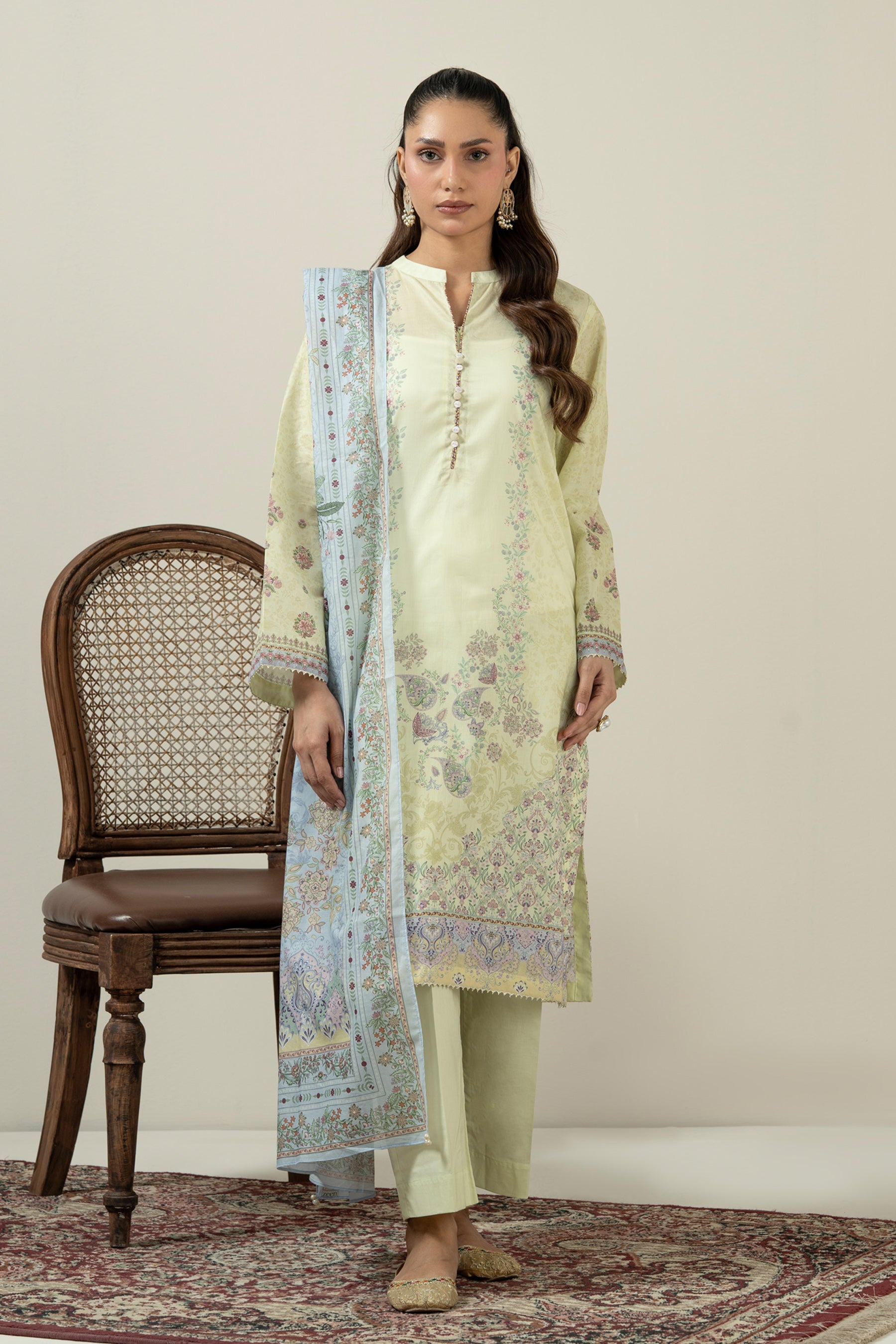 PRINTED LAWN STITCHED 3 PIECE SUIT