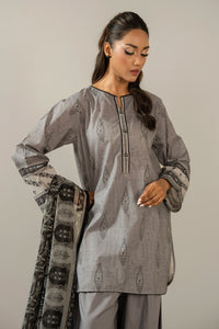 PRINTED CAMBRIC STITCHED 3 PIECE SUIT