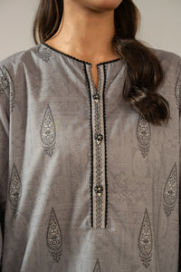 PRINTED CAMBRIC STITCHED 3 PIECE SUIT