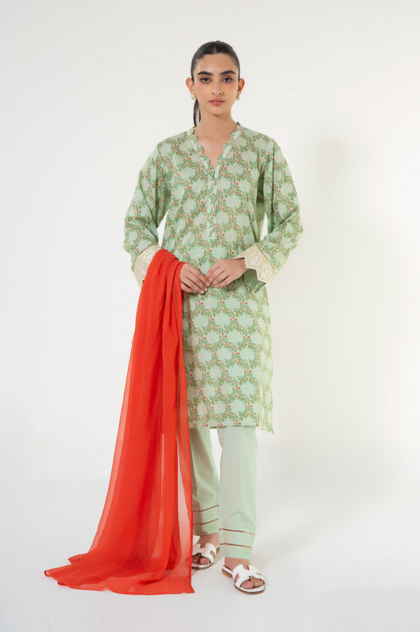 Unstitched 3 Piece Printed Lawn Suit