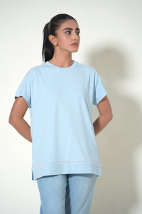 Sky Blue Crew Neck T-Shirt