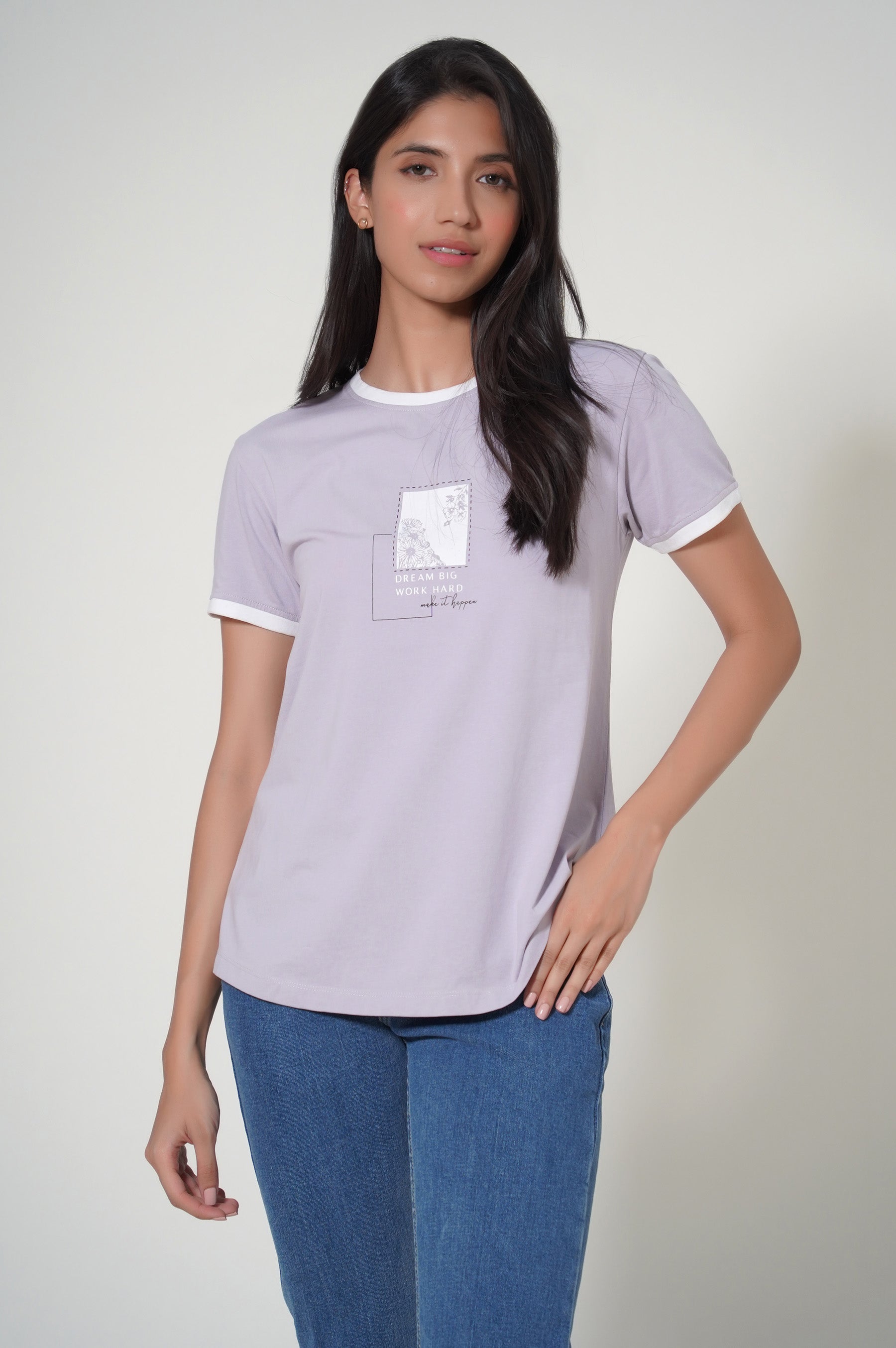 Crew Neck Half Sleeves Tee – Zeenwoman