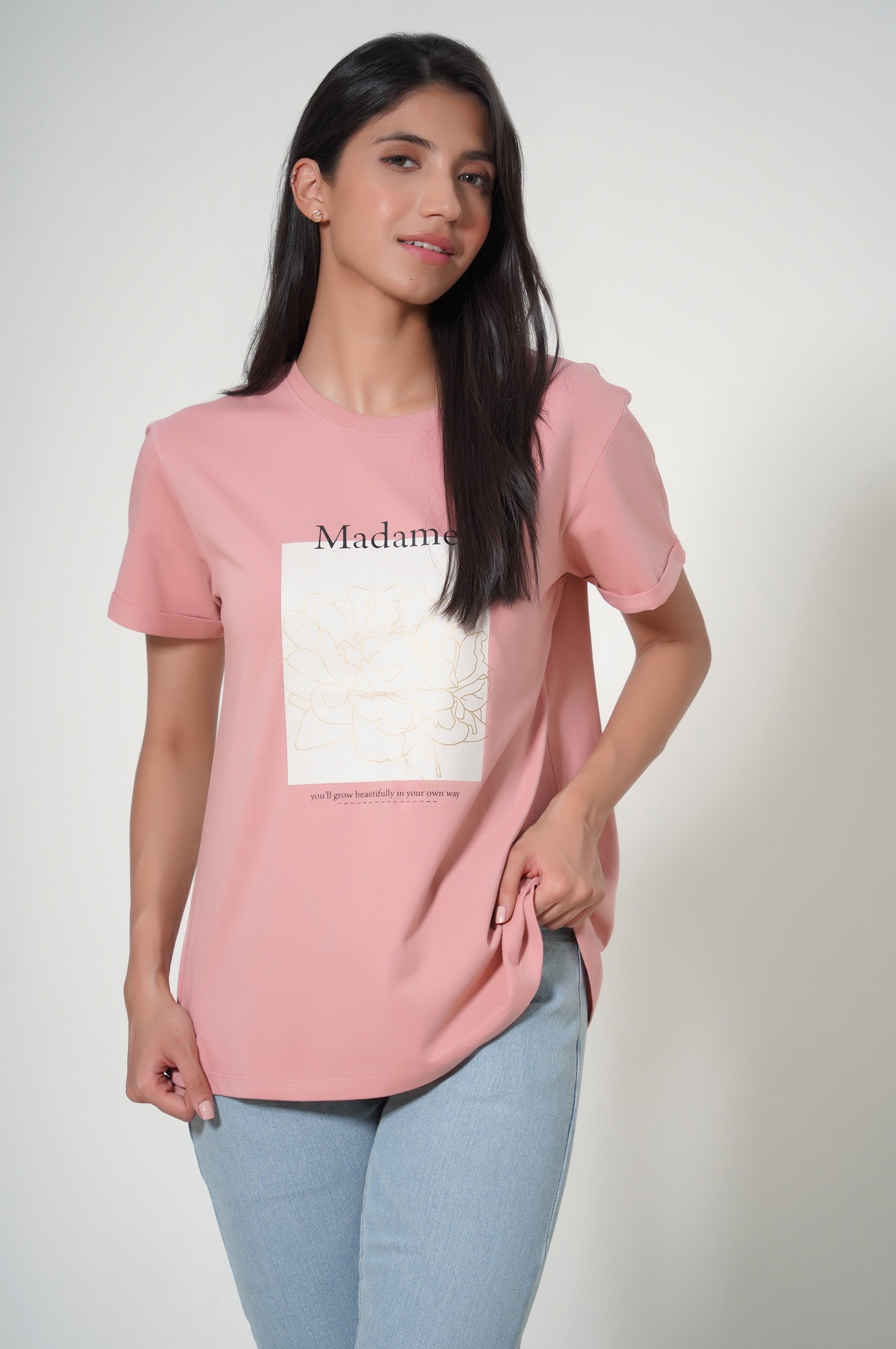 Embroidery Casual Wear Crew Neck Half Sleeve Tunics
