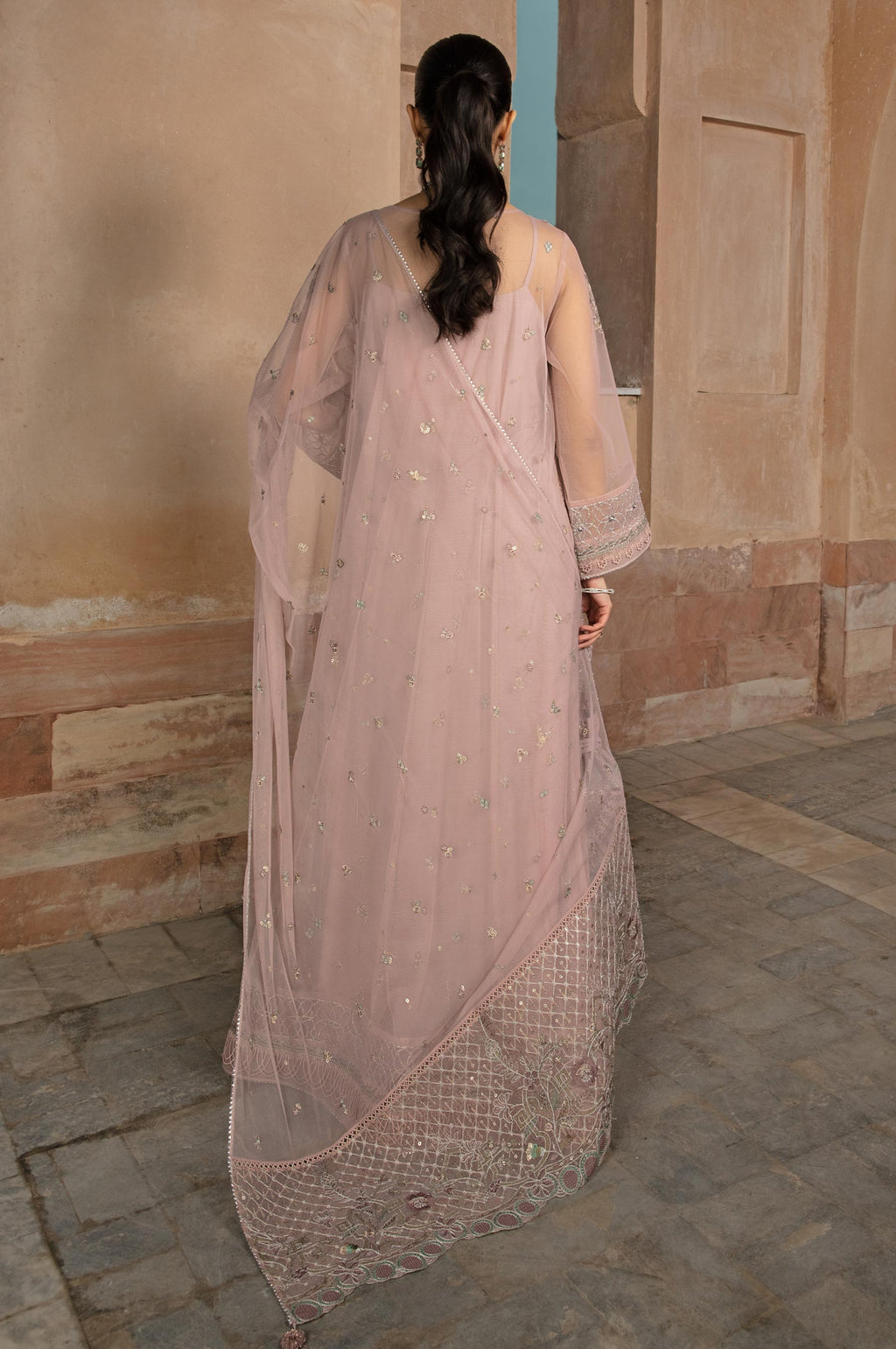 Unstitched 2 Piece Embroidered Net Suit