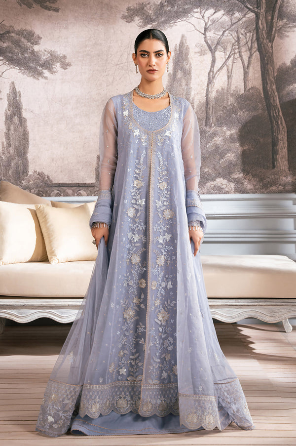 Unstitched 2 Piece Embroidered Organza Suit