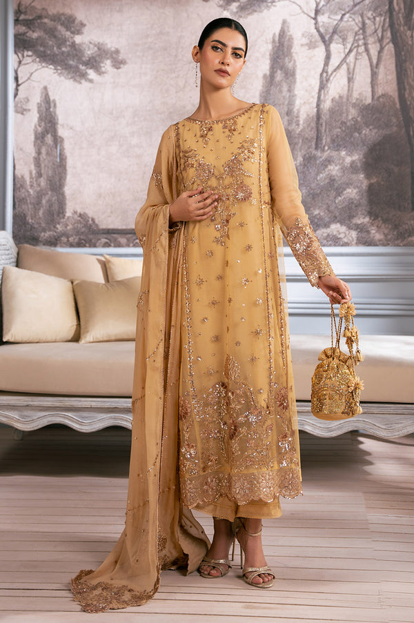 Unstitched 3 Piece Embroidered Net Suit