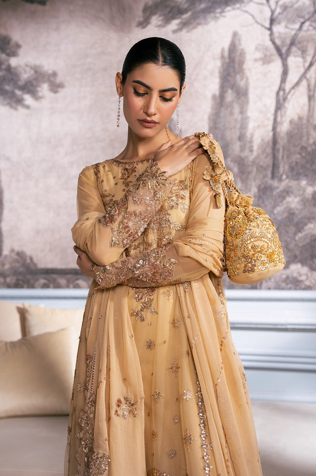 UNSTITCHED EMBROIDERED SUIT