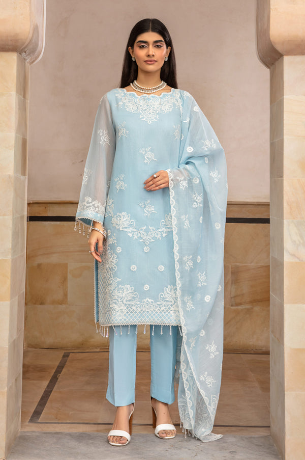3 Piece Embroidered Manar Suit