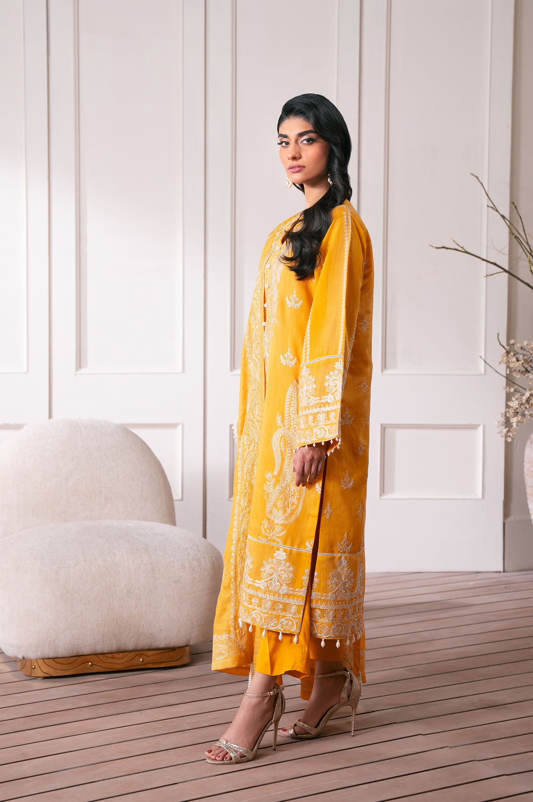 3 Piece Embroidered Manar Semi Formal Suit