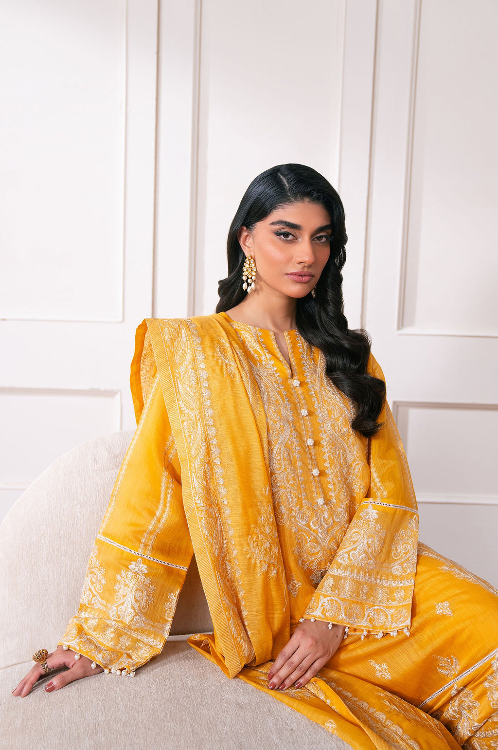 3 Piece Embroidered Manar Semi Formal Suit