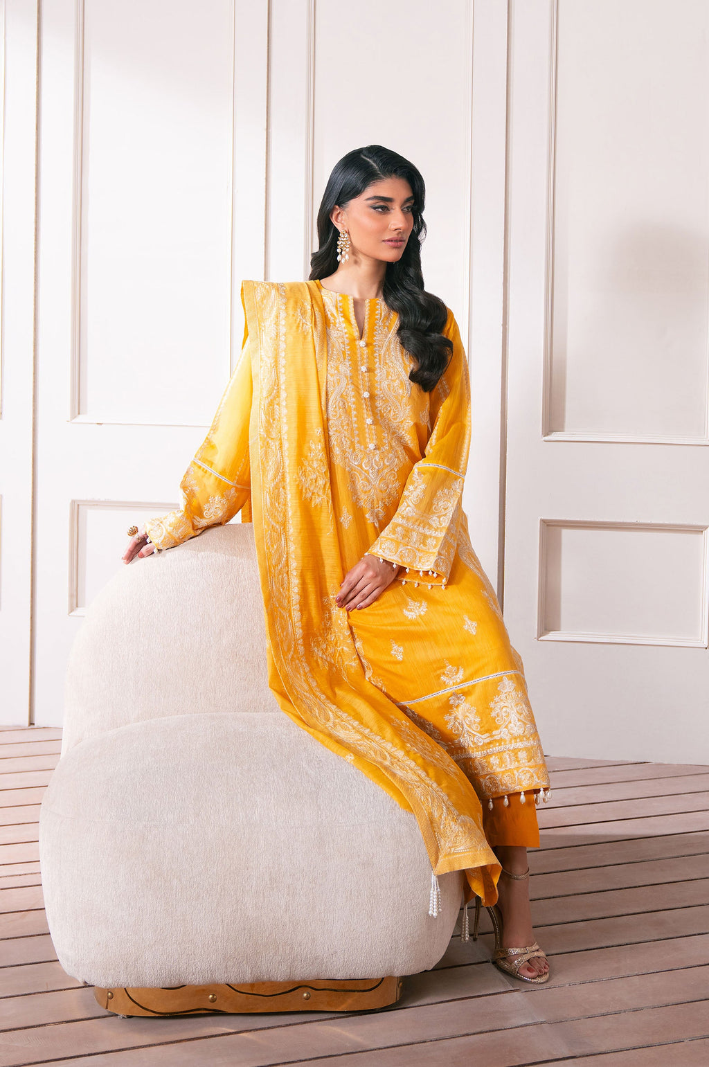 3 Piece Embroidered Manar Semi Formal Suit