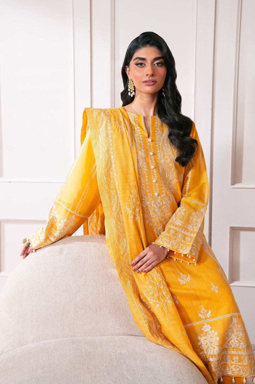 3 Piece Embroidered Manar Semi Formal Suit
