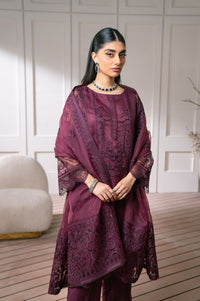 Unstitched 3 Piece Embroidered Semi Formal Suit