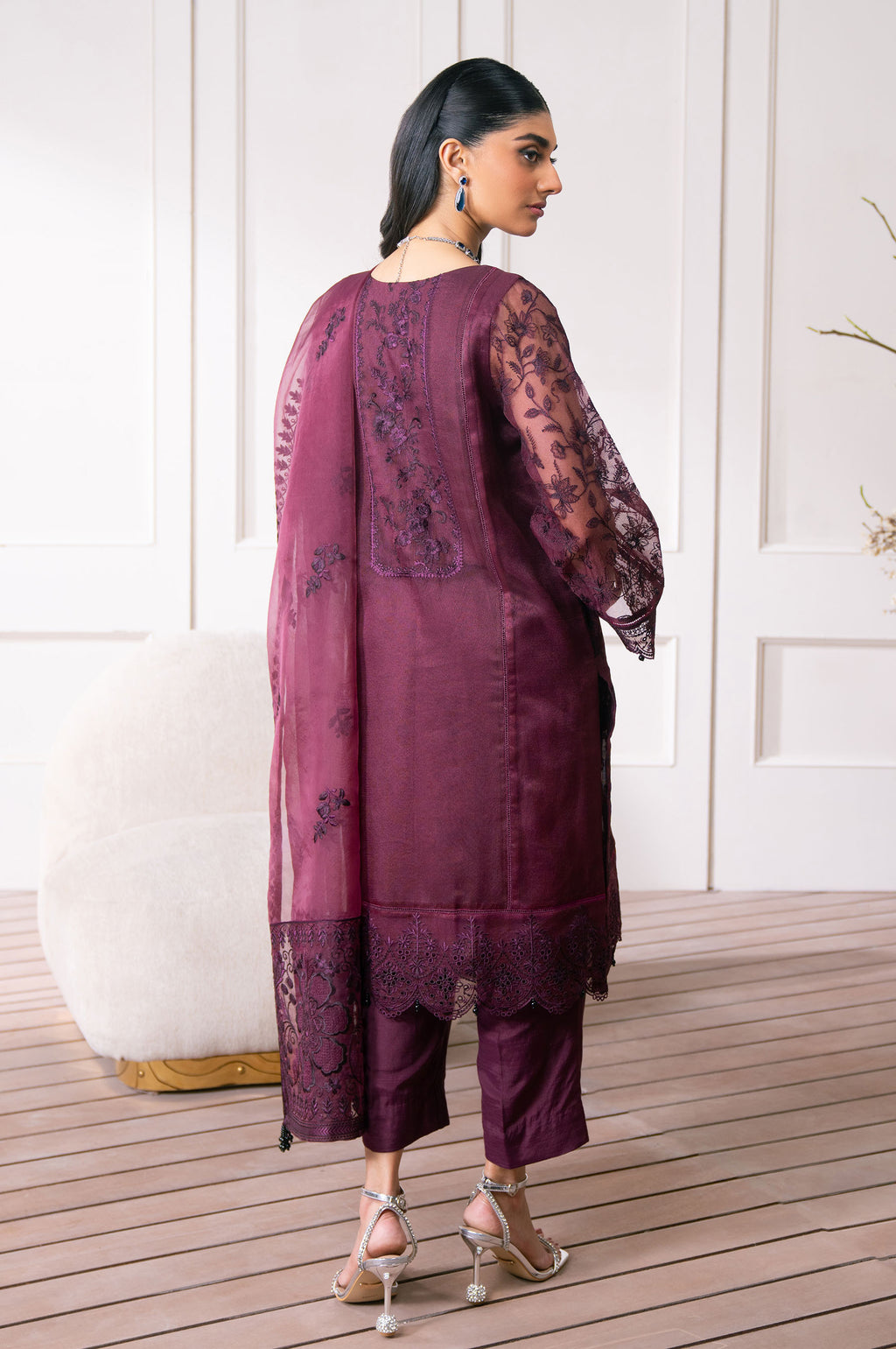 Unstitched 3 Piece Embroidered Semi Formal Suit