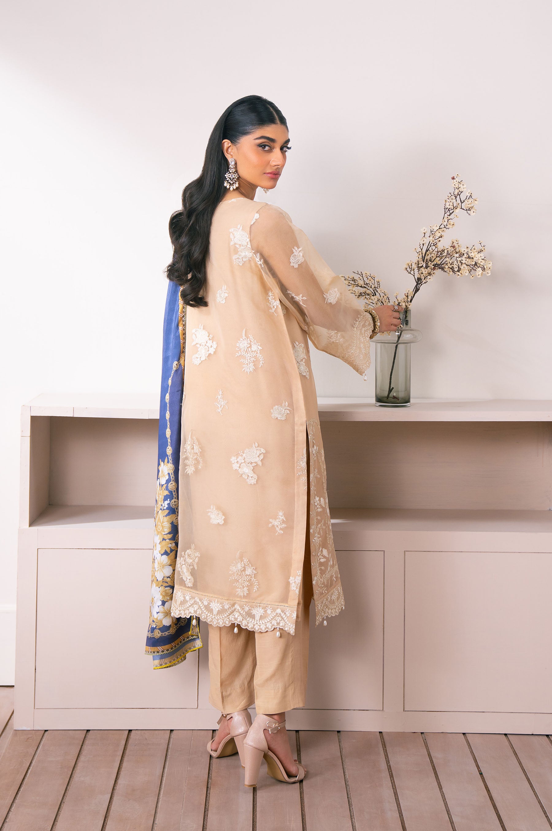 3 Piece Embroidered Semi Formal Suit