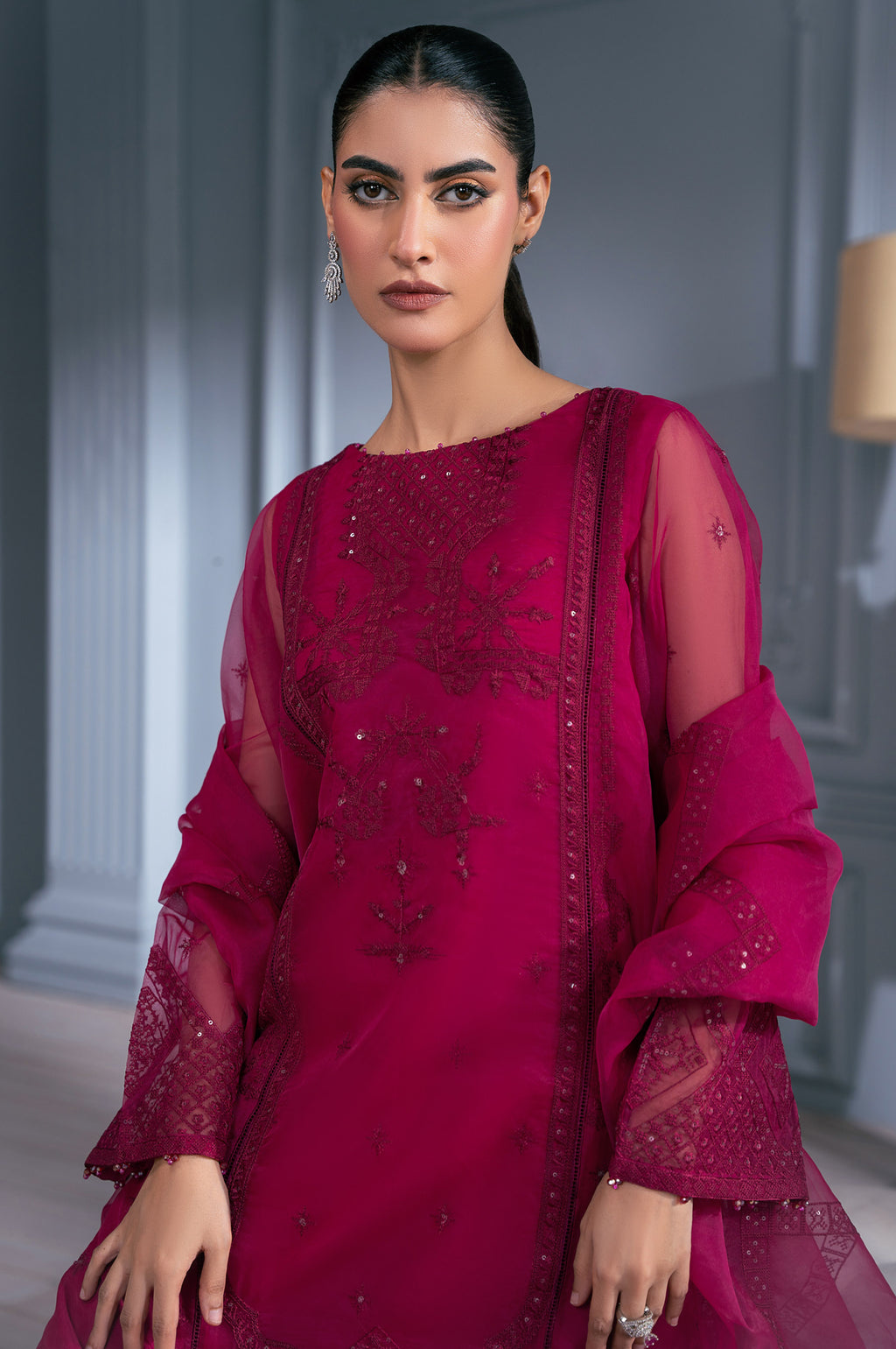 UNSTITCHED EMBROIDERED SUIT