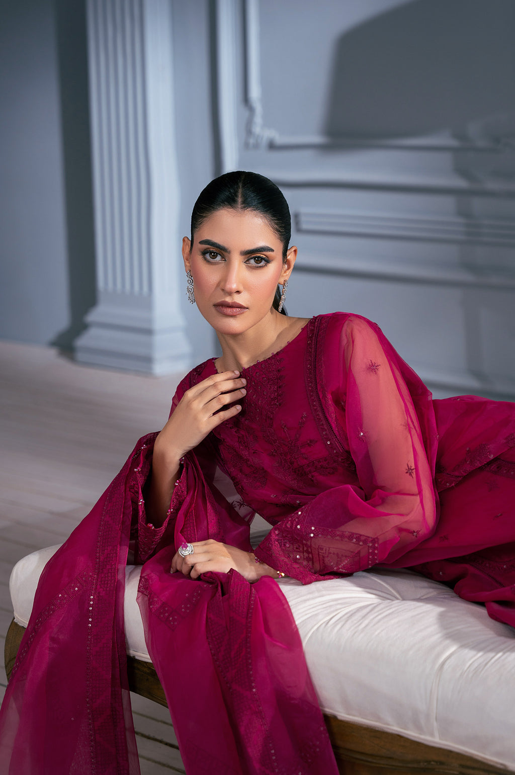 UNSTITCHED EMBROIDERED SUIT