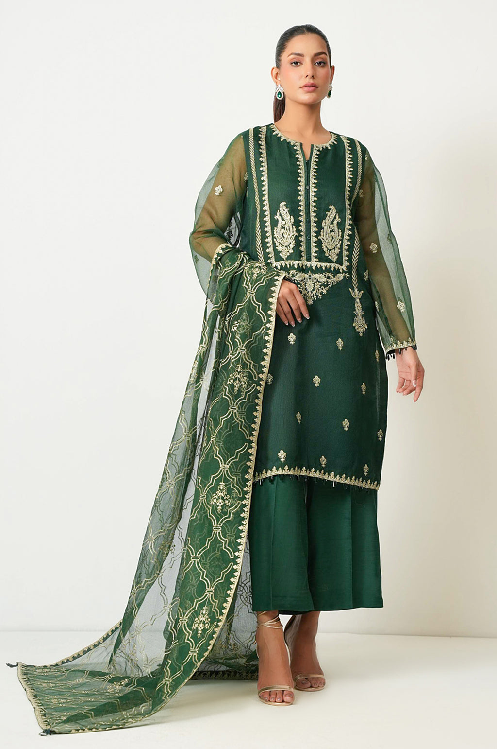 UNSTITCHED EMBROIDERED SUIT