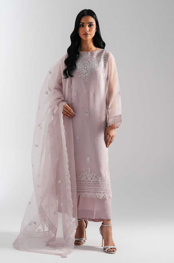 3 Piece Embroidered Organza Suit