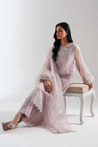 EMBROIDERED ORGANZA STITCHED 3 PIECE SUIT