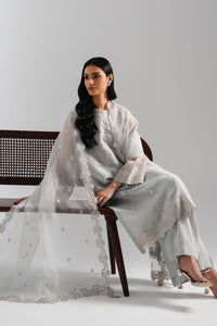EMBROIDERED ORGANZA STITCHED 3 PIECE SUIT