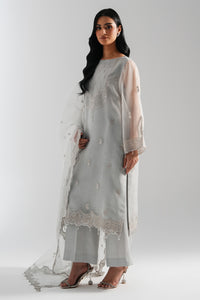 EMBROIDERED ORGANZA STITCHED 3 PIECE SUIT